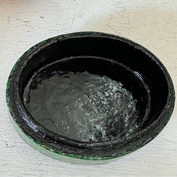 The India Craft House Kashmiri Art Paper Mache & Wood Round Trinket Box Vintage - Picture 8 of 13